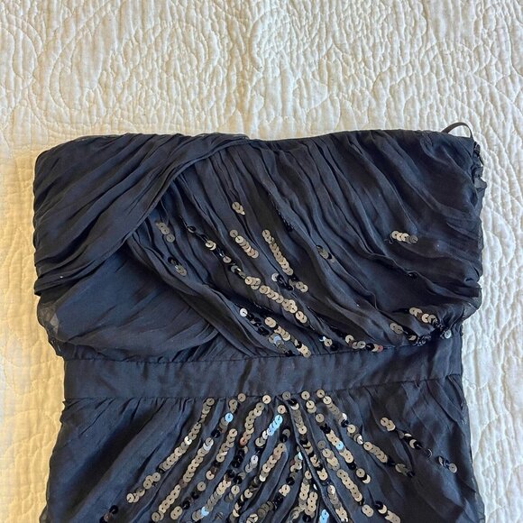 DVF Diane Von Furstenberg GARVIN EMBELLISHED Black Sequin Strapless Dress Size 8 - Picture 3 of 9